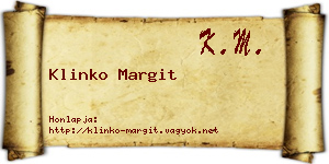 Klinko Margit névjegykártya